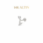 14K Kristal Dal Piercing