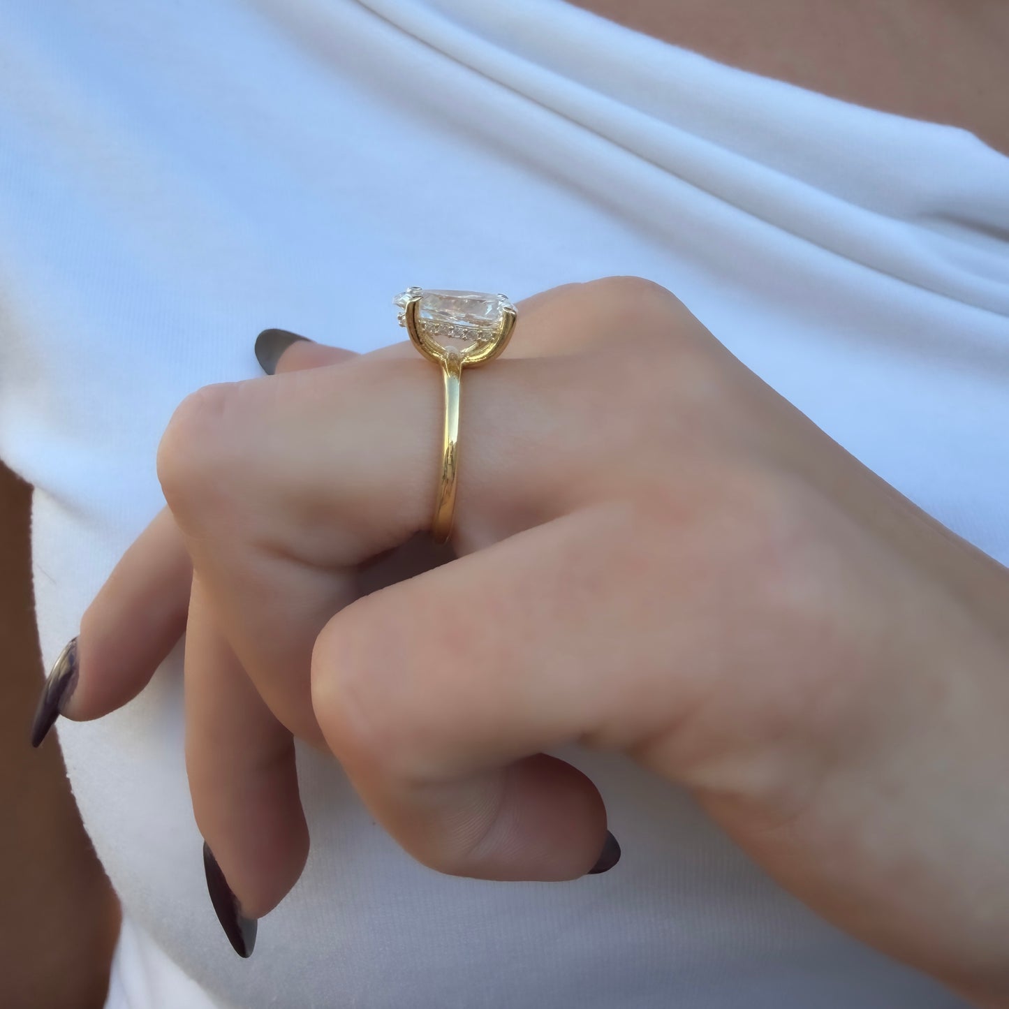 Taşlı Montür Damla G-Color Yüzük