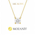 14K Mozanit Bir Karat Tektaş Kolye