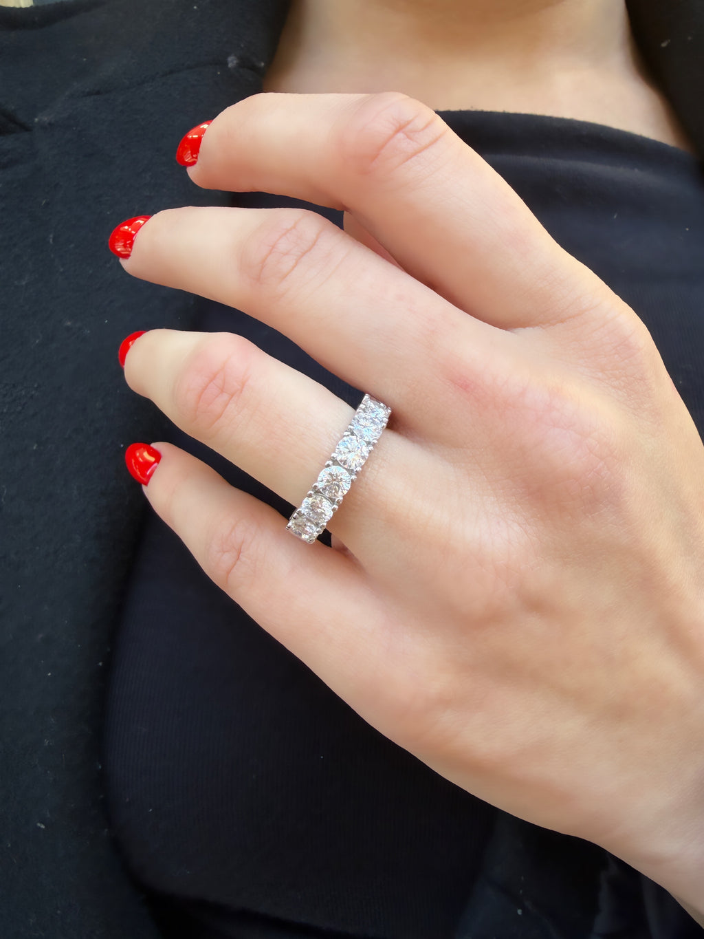 Large Moissanite Eternity Ring