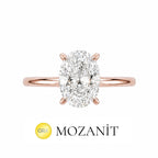 İki Karat Mozanit Oval Yüzük