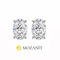 İki Karat  Mozanit Oval Küpe