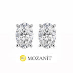 İki Karat  Mozanit Oval Küpe
