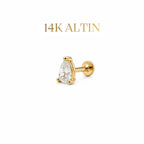 14K Damla Taşlı Piercing