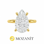 Stone Setting Moissanite Teardrop Solitaire Ring