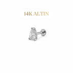 14K Damla Taşlı Piercing