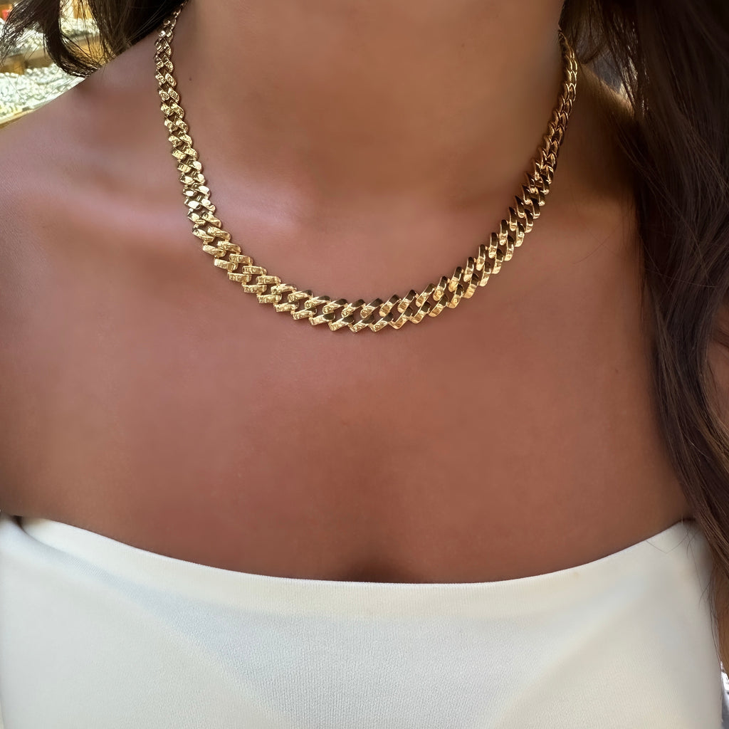 Stone-Embellished Padlock Gourmet Necklace