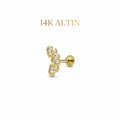 14K Üçlü Kalp Piercing