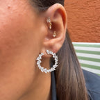 Damla Taşlı Yuvarlak Küpe