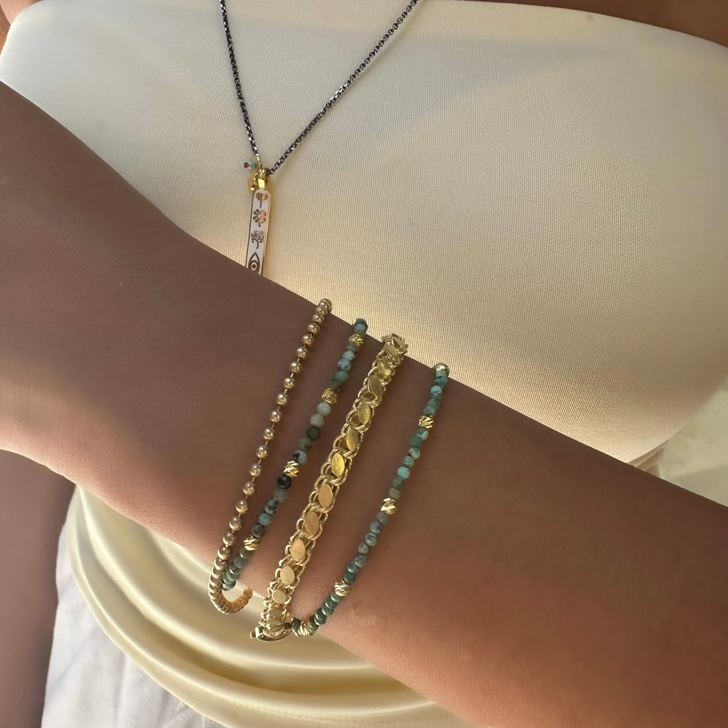 Amazonit Taşlı Doğal Taş Bileklik