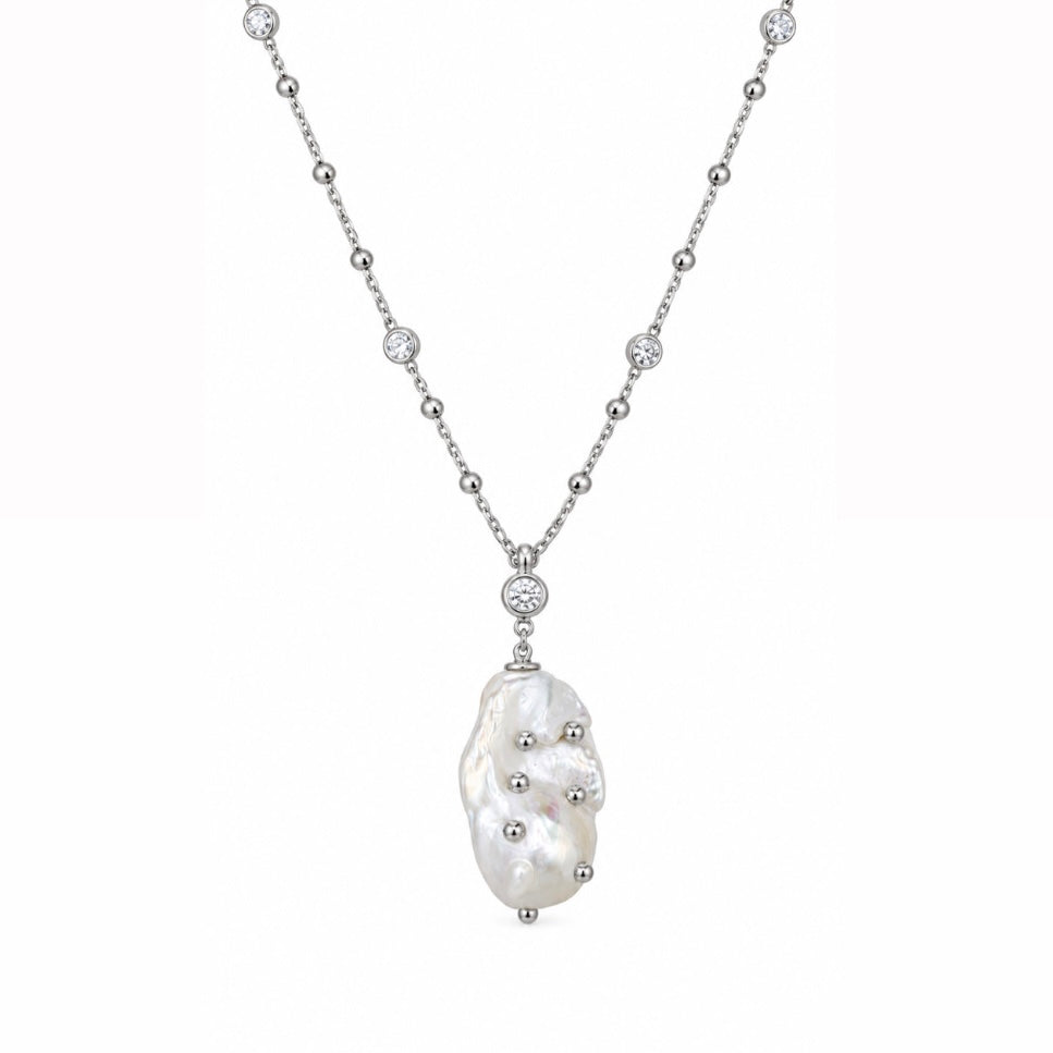 Barok İnci Top Detay Kolye