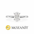 Bir Buçuk Karat Mozanit Oval Yüzük