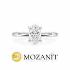 Bir Buçuk Karat Mozanit Oval Yüzük