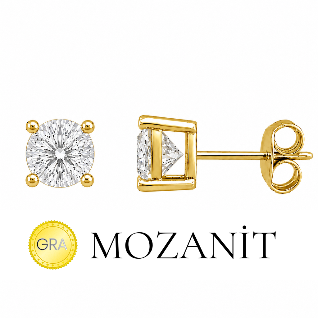 Moissanit-Solitär-Ohrring
