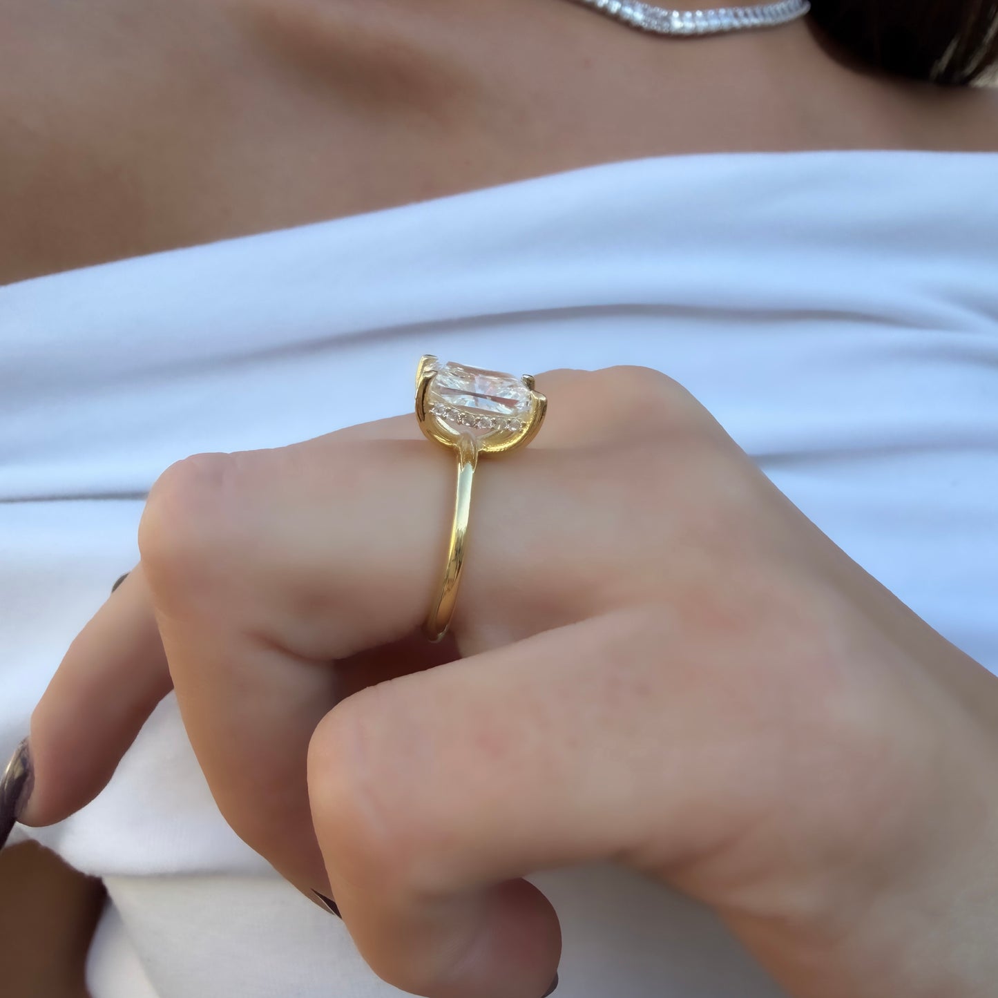 Taşlı Montür Radiant Baget G-Color Yüzük