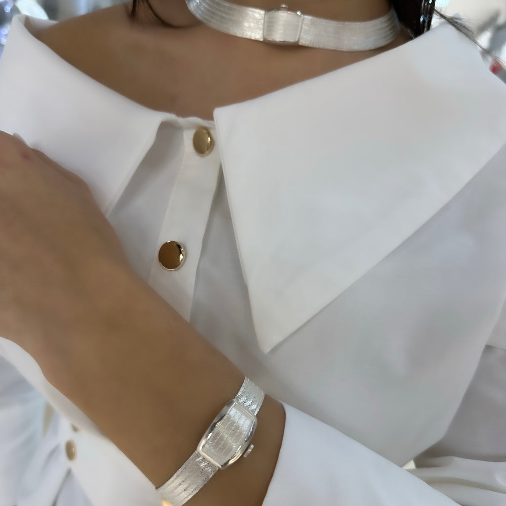 Silver Trabzon Wicker 5-Row Bracelet
