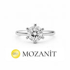 A Sub-Carat Claw Moissanite Solitaire Ring