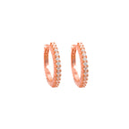 Small Size Stone Hoop Earrings