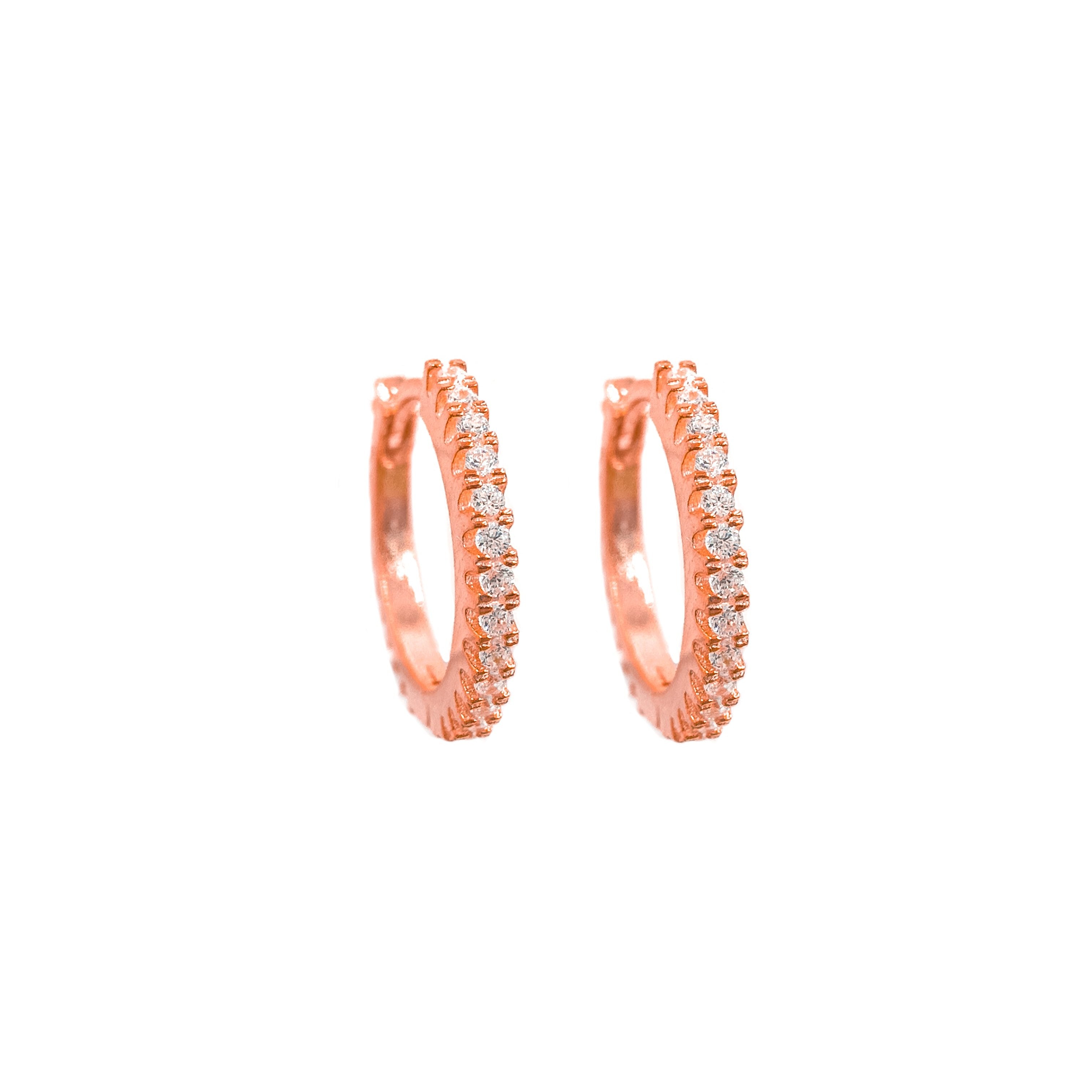 Küçük Boy Taşlı Halka Küpe