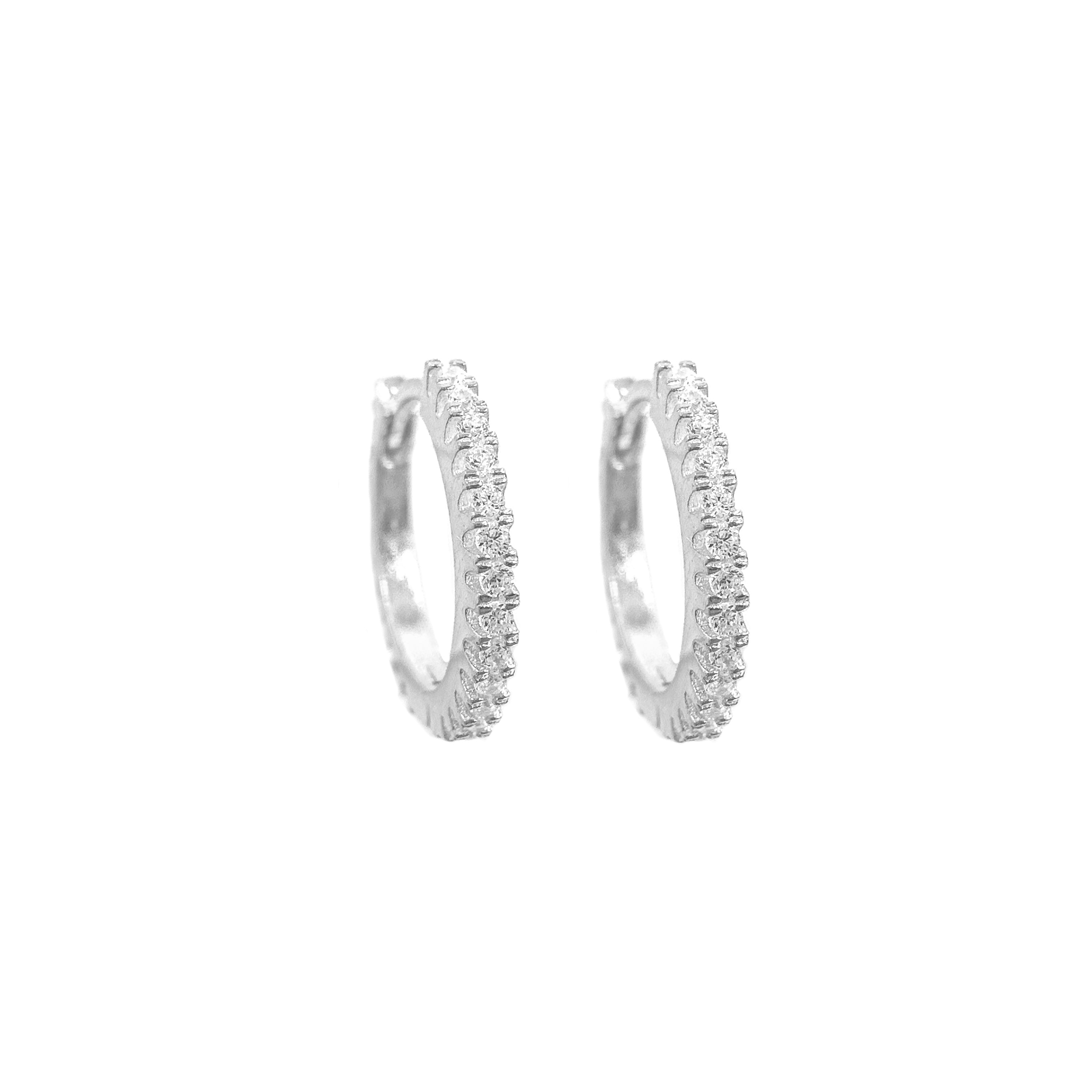 Küçük Boy Taşlı Halka Küpe