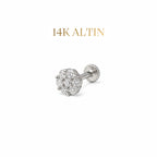 14K Bloom Taşlı Piercing
