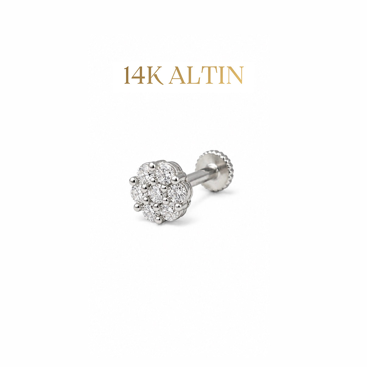 14K Bloom Taşlı Piercing