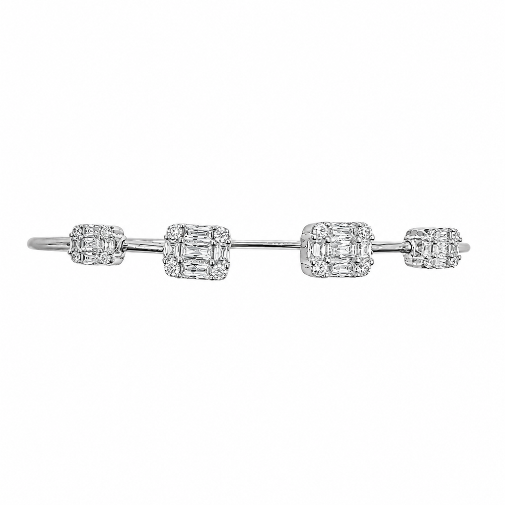 Double Baguette Stone Cuff