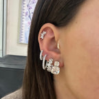 Quadratische Stein-Moissanit-Ohrringe