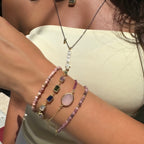 Pembe Taşlı Doğal Taş Bileklik