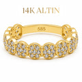 14K Halo Taşlı Yüzük