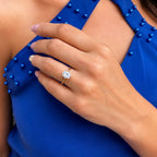 14K 1.5 Karat Mozanit Oval Yüzük
