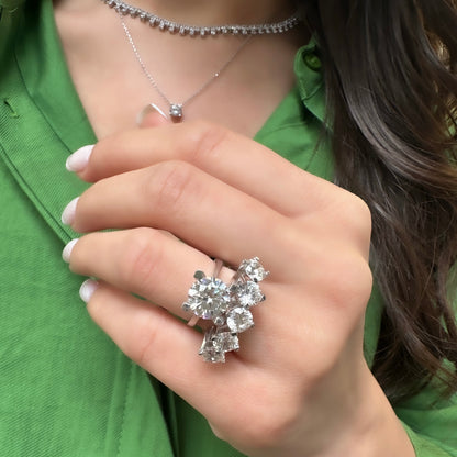 14K Üç Karat Mozanit Tektaş Yüzük