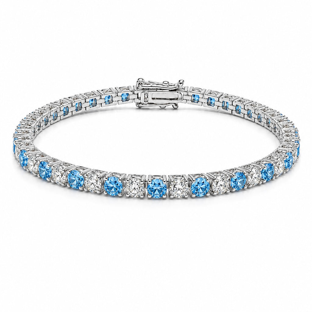 Three Mm Aqua Stone Stream Bracelet