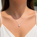 14K İki Karat Mozanit Oval Kolye