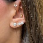 Dört Mm Mozanit Tektaş Küpe