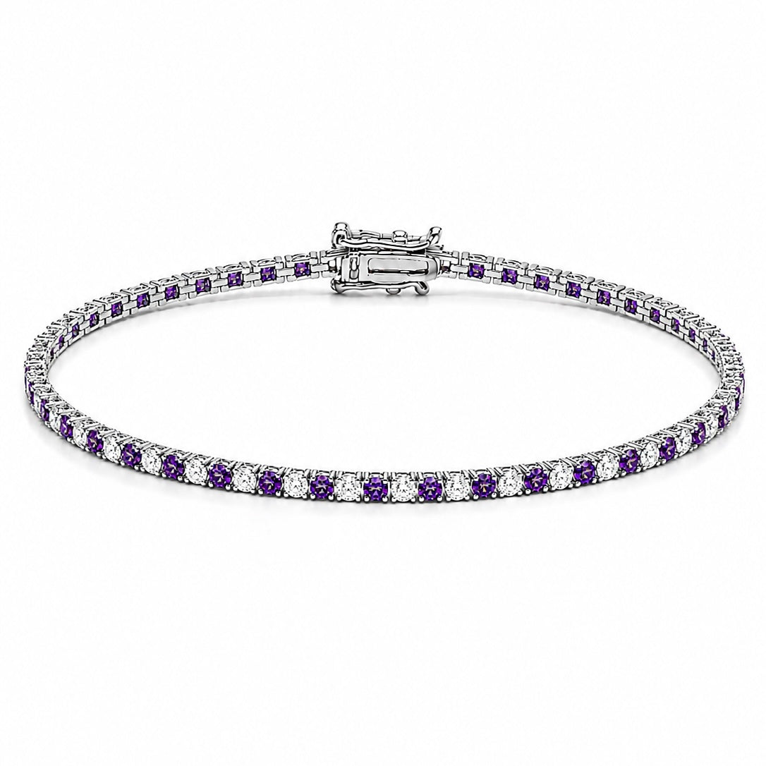 2,5 mm lila Stein Wasserfall-Armband