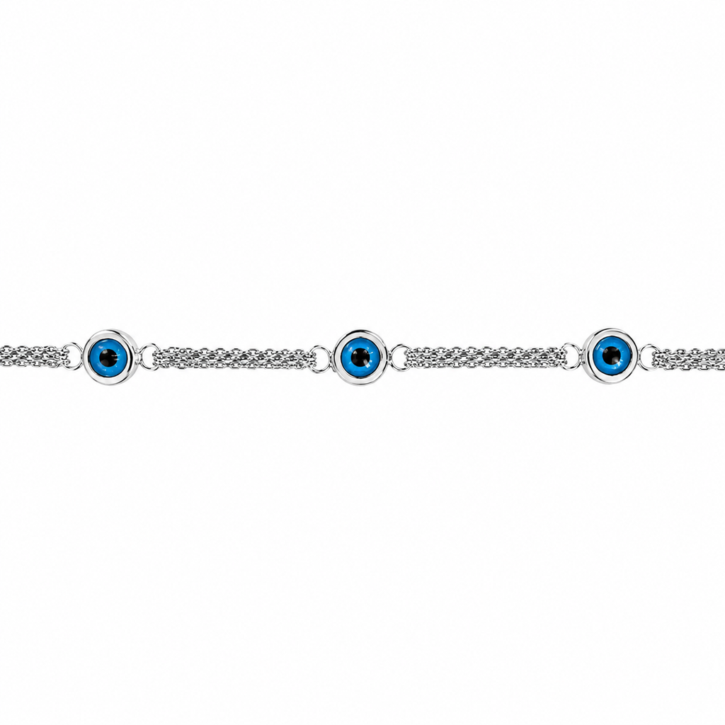 Triple Evil Eye Hollow Bracelet