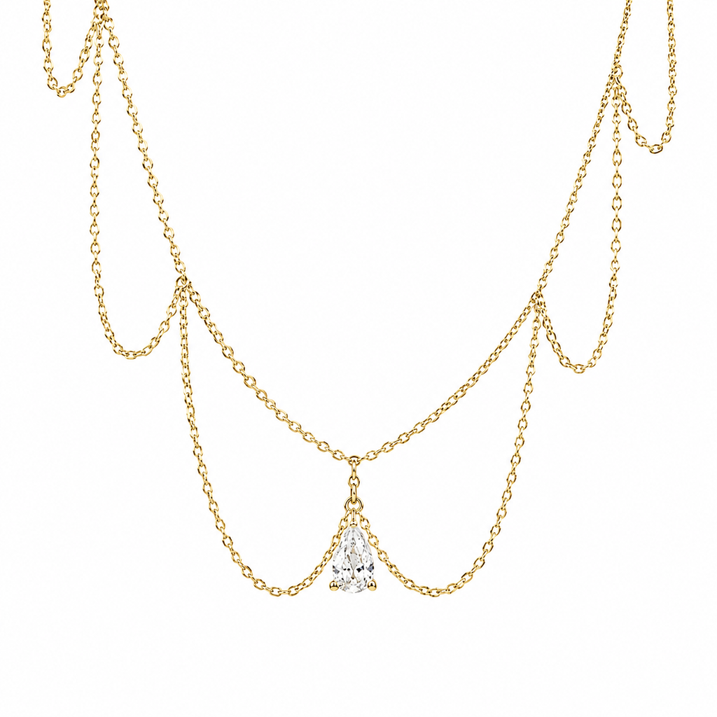 Damla Sallantılı Designer Choker Kolye
