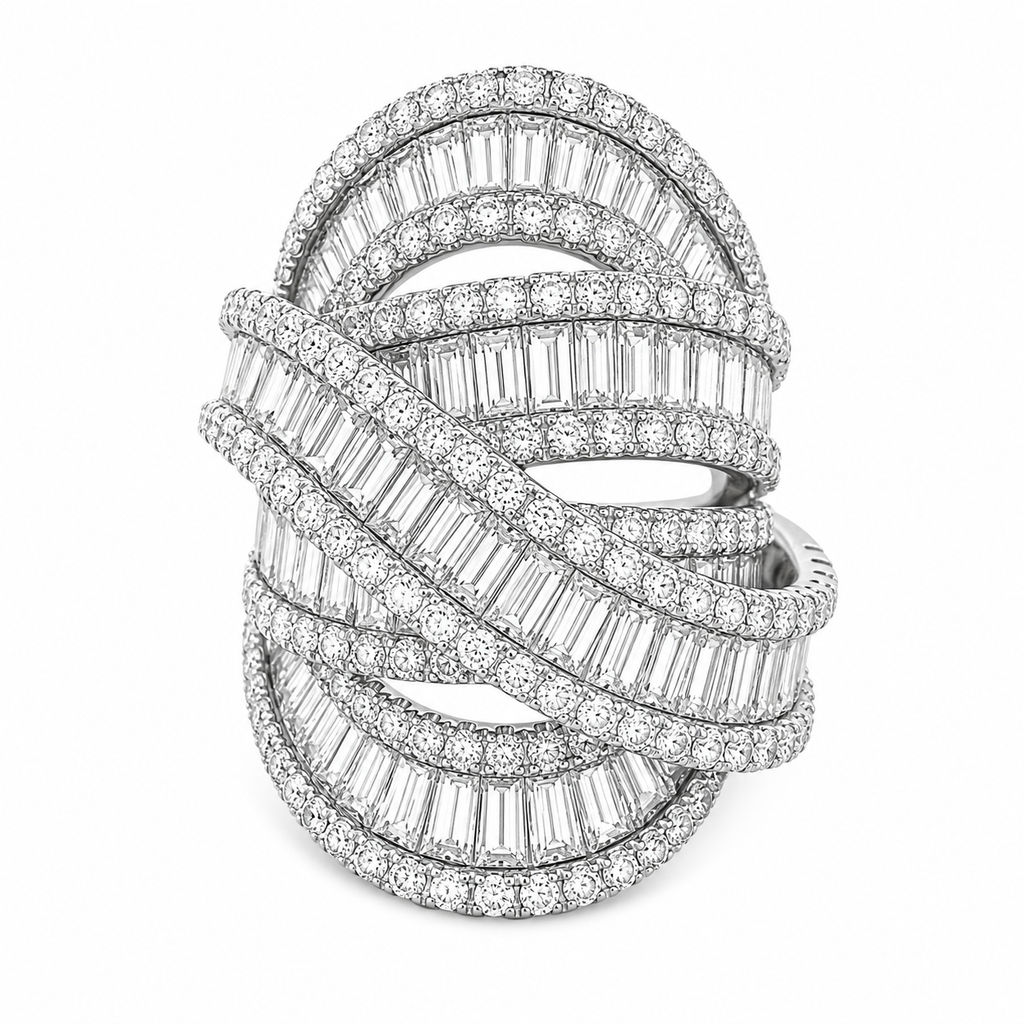 Spiral Baguette Stone Ring