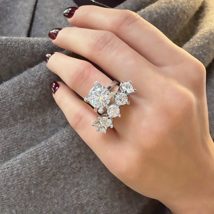 Dört Karat Mozanit Tektaş Yüzük