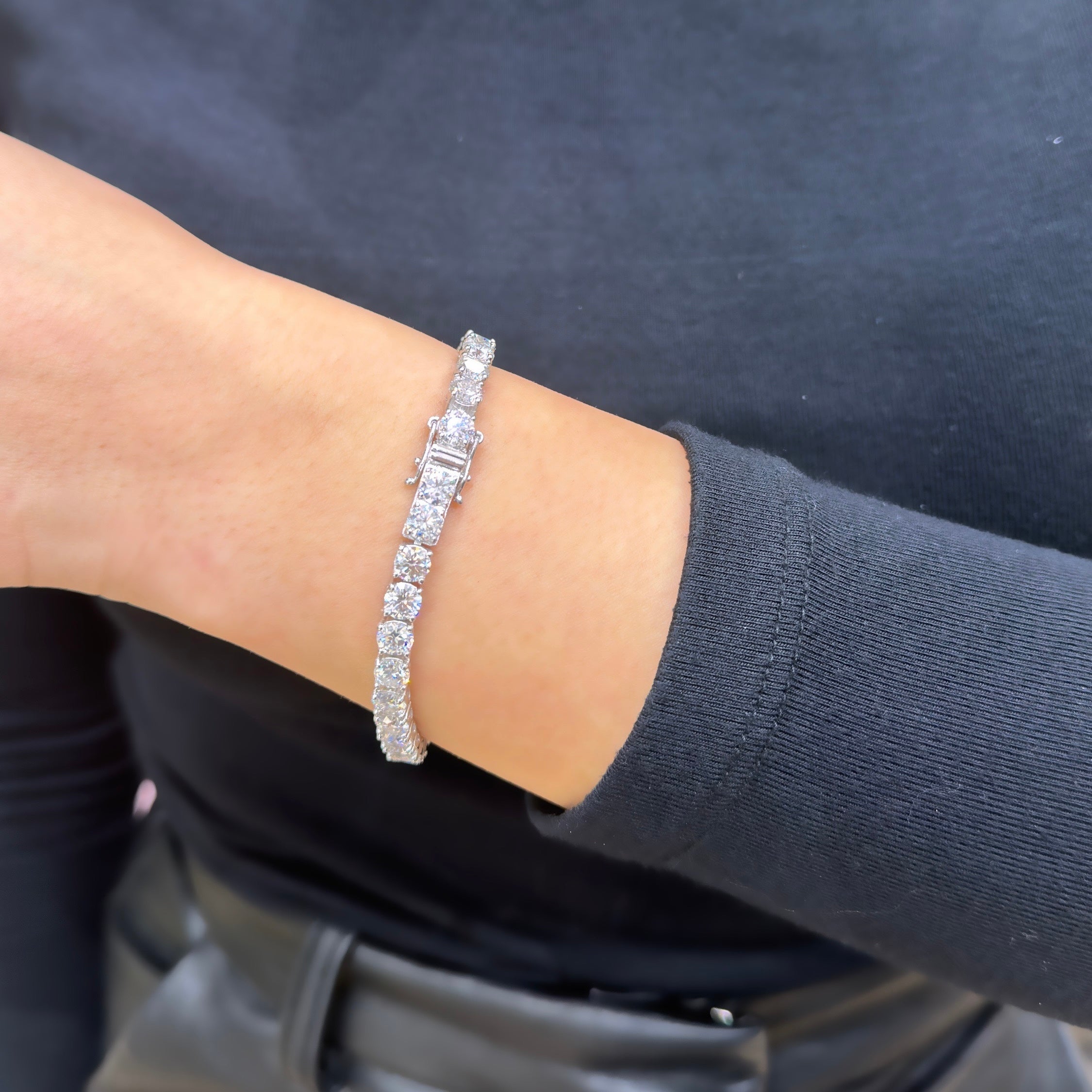 Beş mm Mozanit Suyolu Bileklik