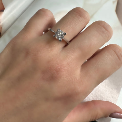 0.80 Karat Mozanit Tektaş Yüzük