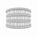 Dreireihiger Baguette-Designring
