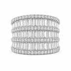 Dreireihiger Baguette-Designring