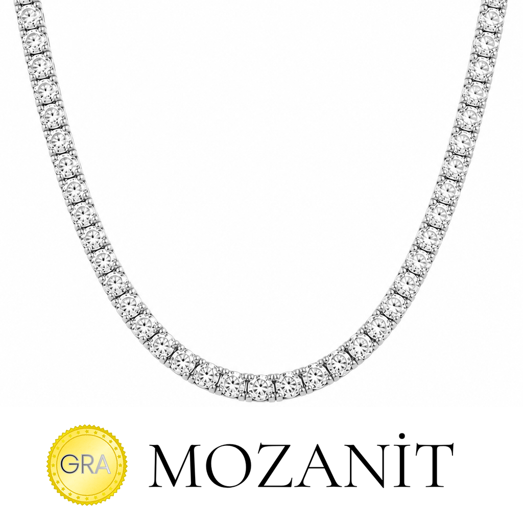 Three mm Moissanite Waterway Necklace