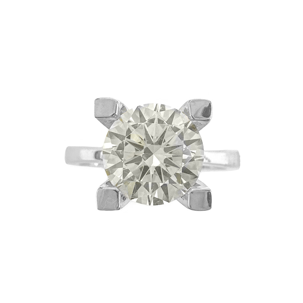 14K Üç Karat Mozanit Tektaş Yüzük