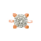 14K Üç Karat Mozanit Tektaş Yüzük