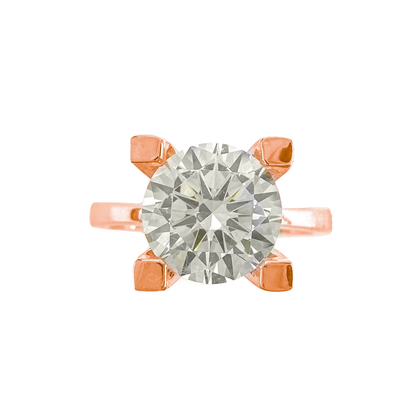 14K Üç Karat Mozanit Tektaş Yüzük