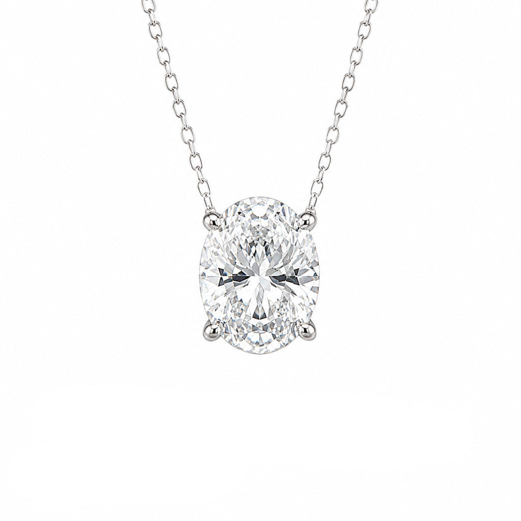 Üç Karat D-Color Oval Kolye