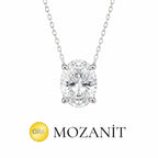Üç Karat Mozanit Oval Kolye